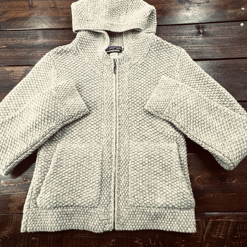 Vintage Womens XS Patagonia Lambs Wool Chunky Knit Tan Zip Up Sweater Chest 36" - Picture 11 of 11